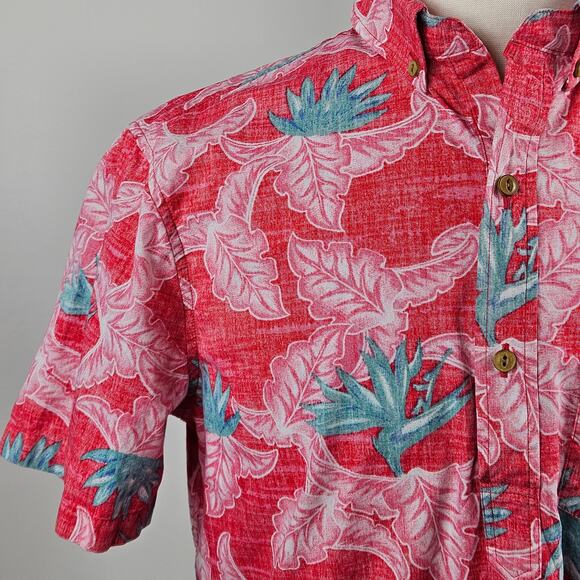 Chubbies Pullover Button-Up Hawaiian Print Red Popover Shirt | Men's Medium - Picture 13 of 16